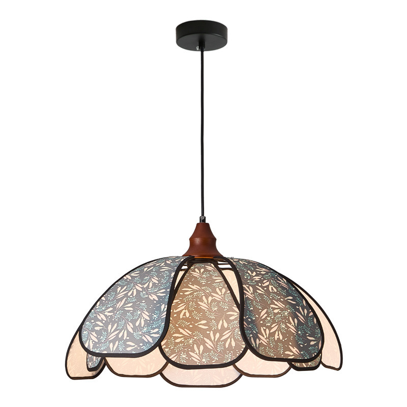 French Fabric Flower Pendant Light for Living Room