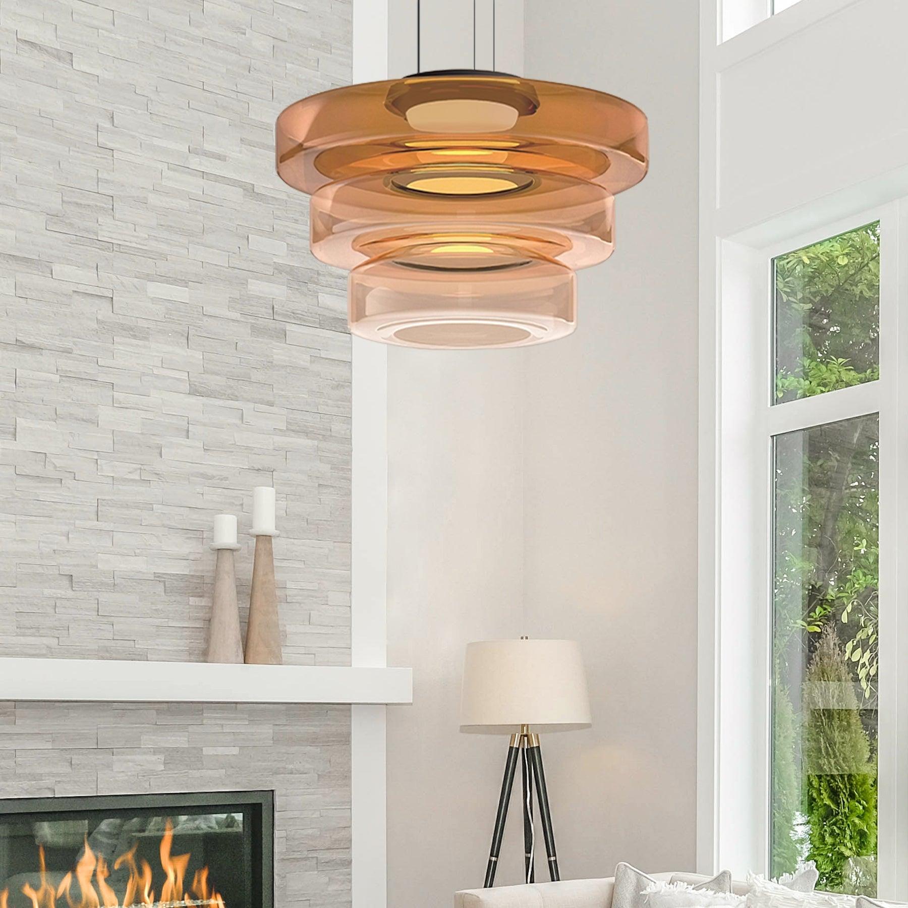Nordic Creative Clear Tinted Glass Pendant Lighting