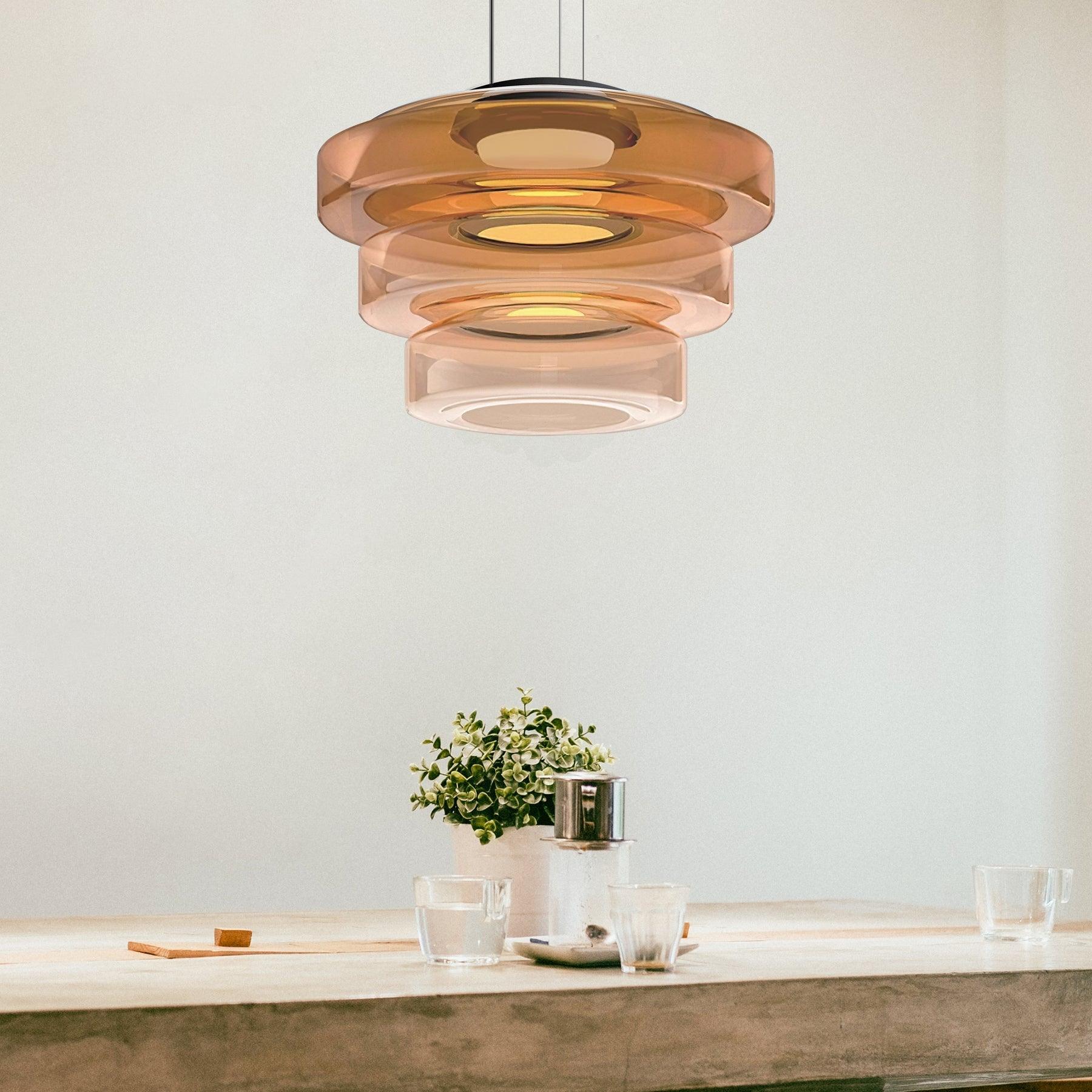 Nordic Creative Clear Tinted Glass Pendant Lighting