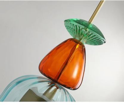 VINTAGE COLORED GLASS PENDANT LIGHT 