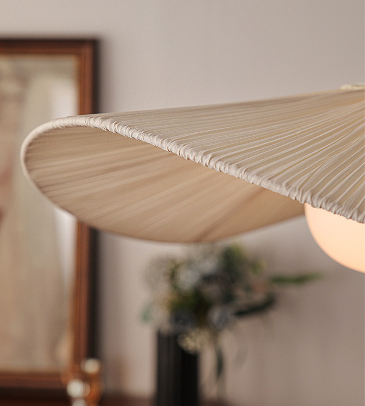 Vintage French Fabric Pendant Lamp