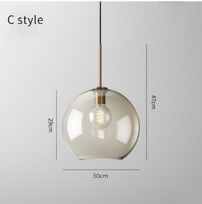 Modern minimalist glass pendant light for cafes restaurants and bars