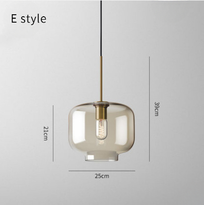 Modern minimalist glass pendant light for cafes restaurants and bars