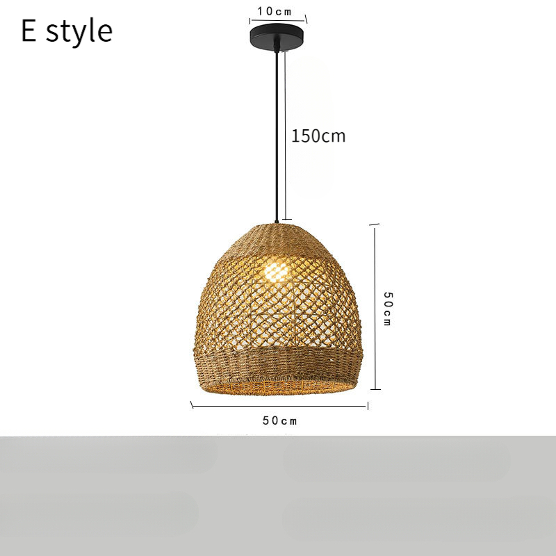 Wabi-Sabi Style Rattan Pendant Light for Dining Living Room Bedroom 