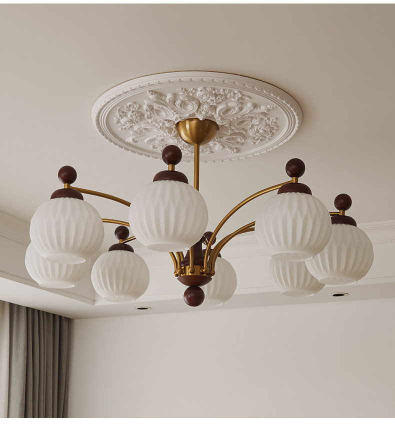 Creative French Living Room Chandelier Full Spectrum Dining Room Light Vintage Bedroom Lamp