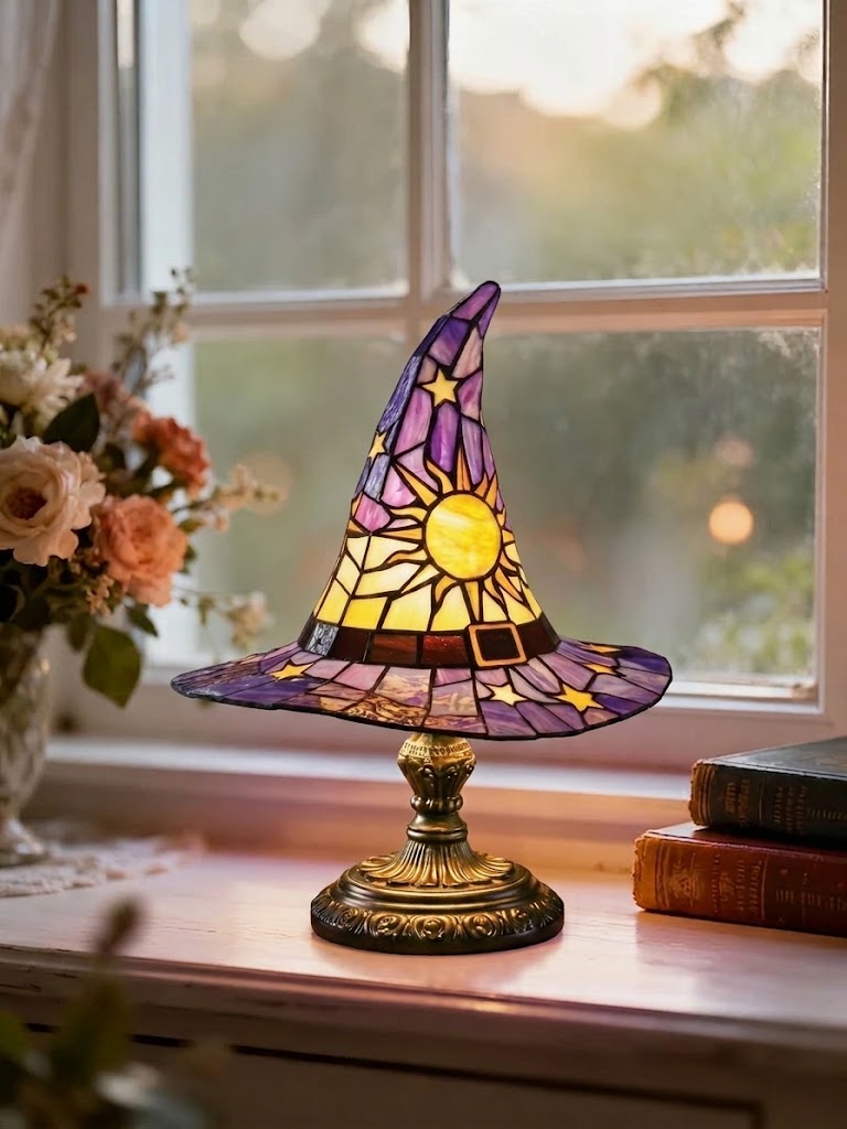 🪄 Halloween Witch Hat Lamp – USB LED Tabletop Night Light