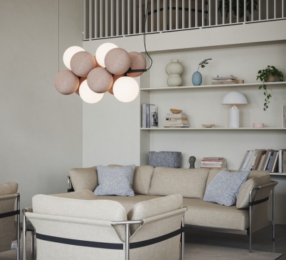 Flannel Ball Modern Chandelier Opal Glass Light-labpiecesign