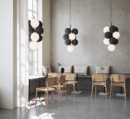 Flannel Ball Modern Chandelier Opal Glass Light-labpiecesign