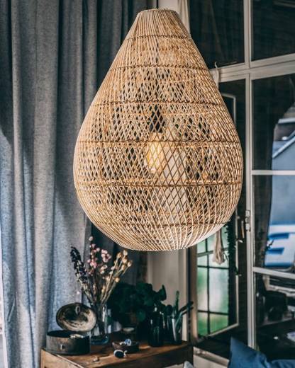 Rattan lamp drop, handmade rattan, ceiling lamp rattan, nature,black rattan-labpiecesign