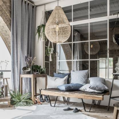 Rattan lamp drop, handmade rattan, ceiling lamp rattan, nature,black rattan-labpiecesign