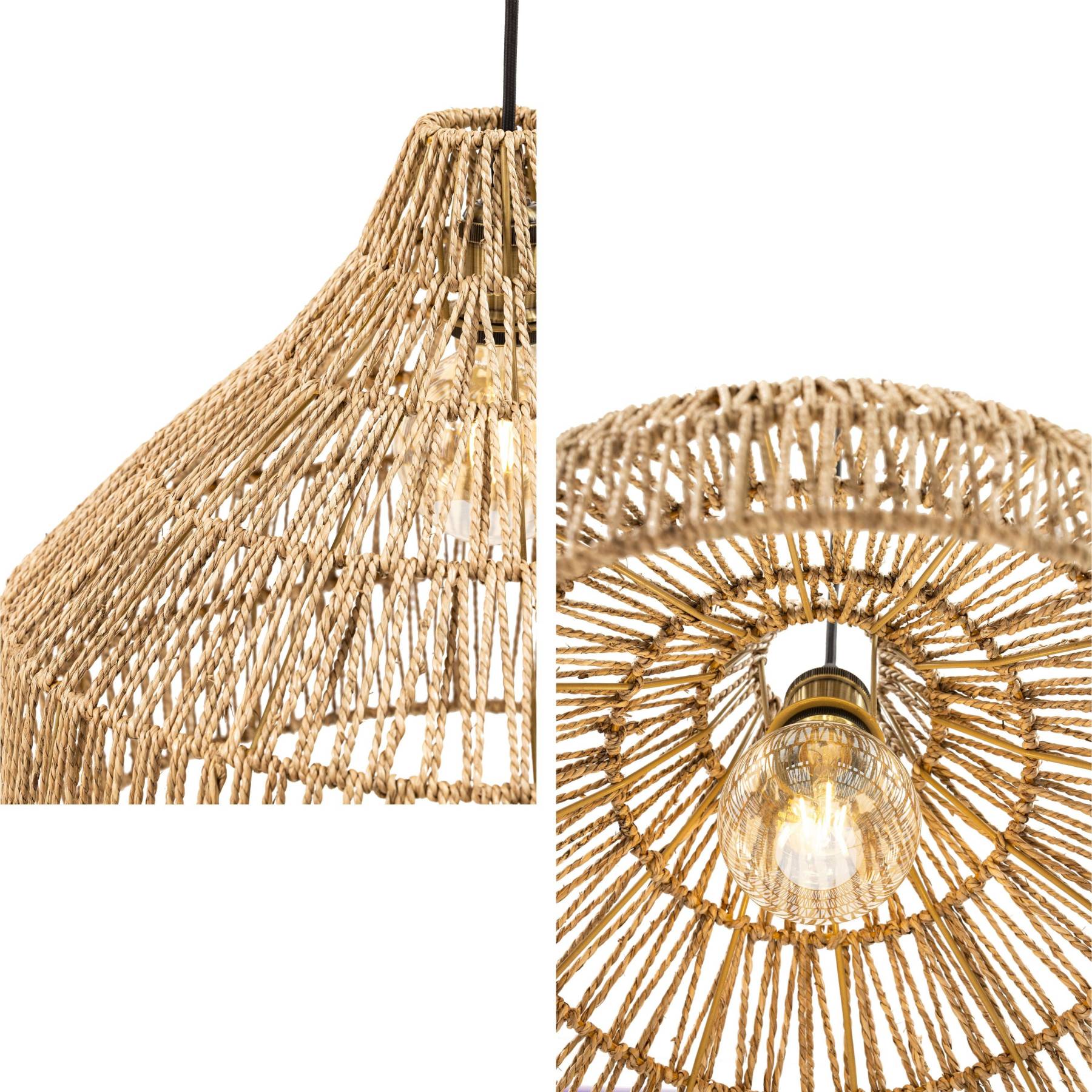 Rustic Hand Woven Rattan Pendant Light-labpiecesign
