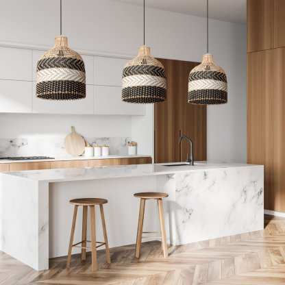 Java Rattan Pendant Light. High Quality Bamboo Wicker Hanging Light-labpiecesign