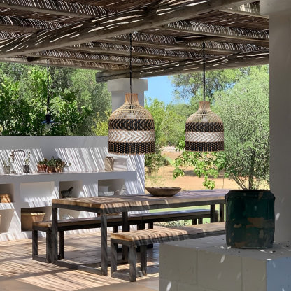 Java Rattan Pendant Light. High Quality Bamboo Wicker Hanging Light-labpiecesign