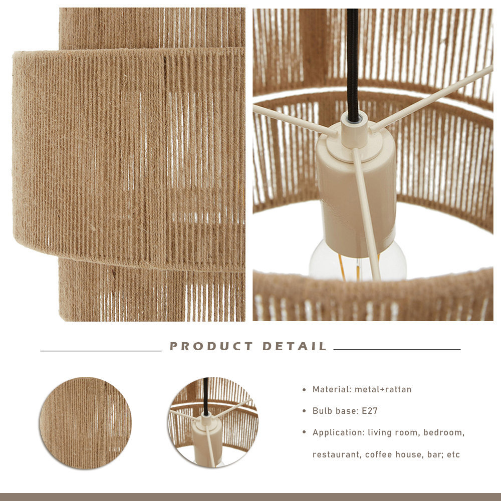 Rotate Hemp Rope Hanging Light Bohemian Furniture Light-labpiecesign