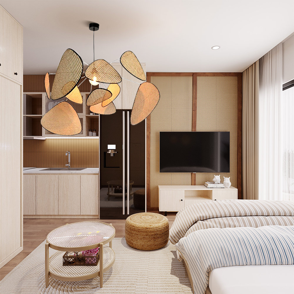 Japanese Rattan Hanging Light Retro Light Fixture-labpiecesign