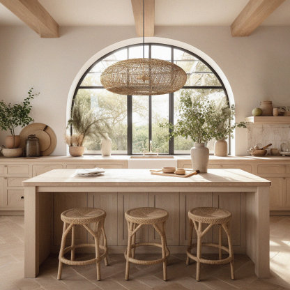Stunning Kamila Rattan Pendant Light for Kitchen Island-labpiecesign