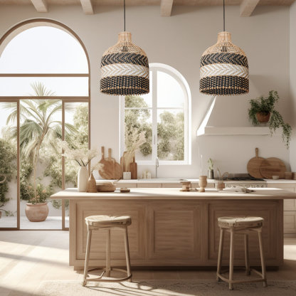 Java Rattan Pendant Light. High Quality Bamboo Wicker Hanging Light-labpiecesign