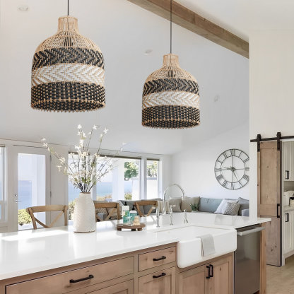 Java Rattan Pendant Light. High Quality Bamboo Wicker Hanging Light-labpiecesign