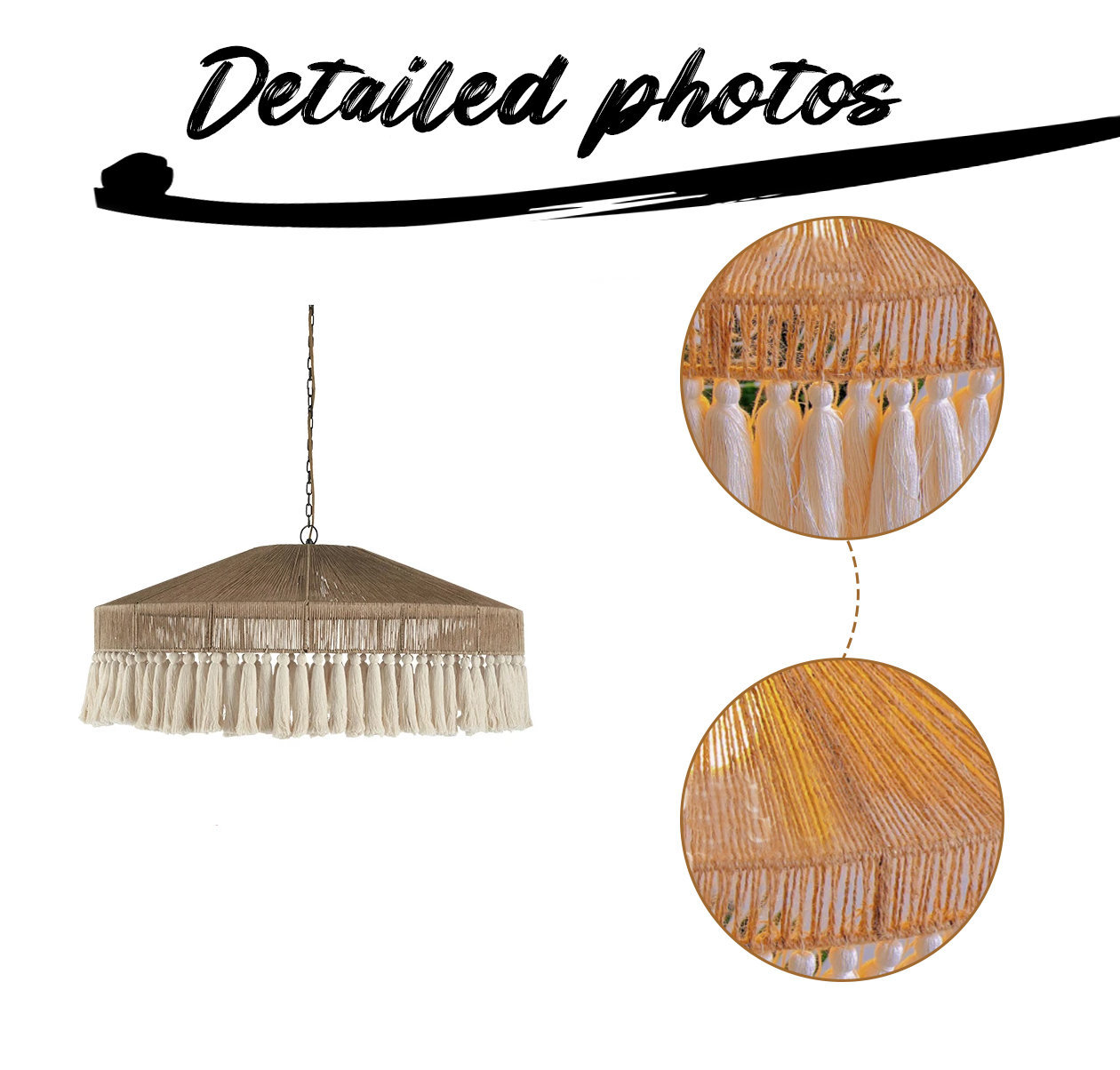 Bohemian Vintage Rope Tassel Pendant Light-labpiecesign