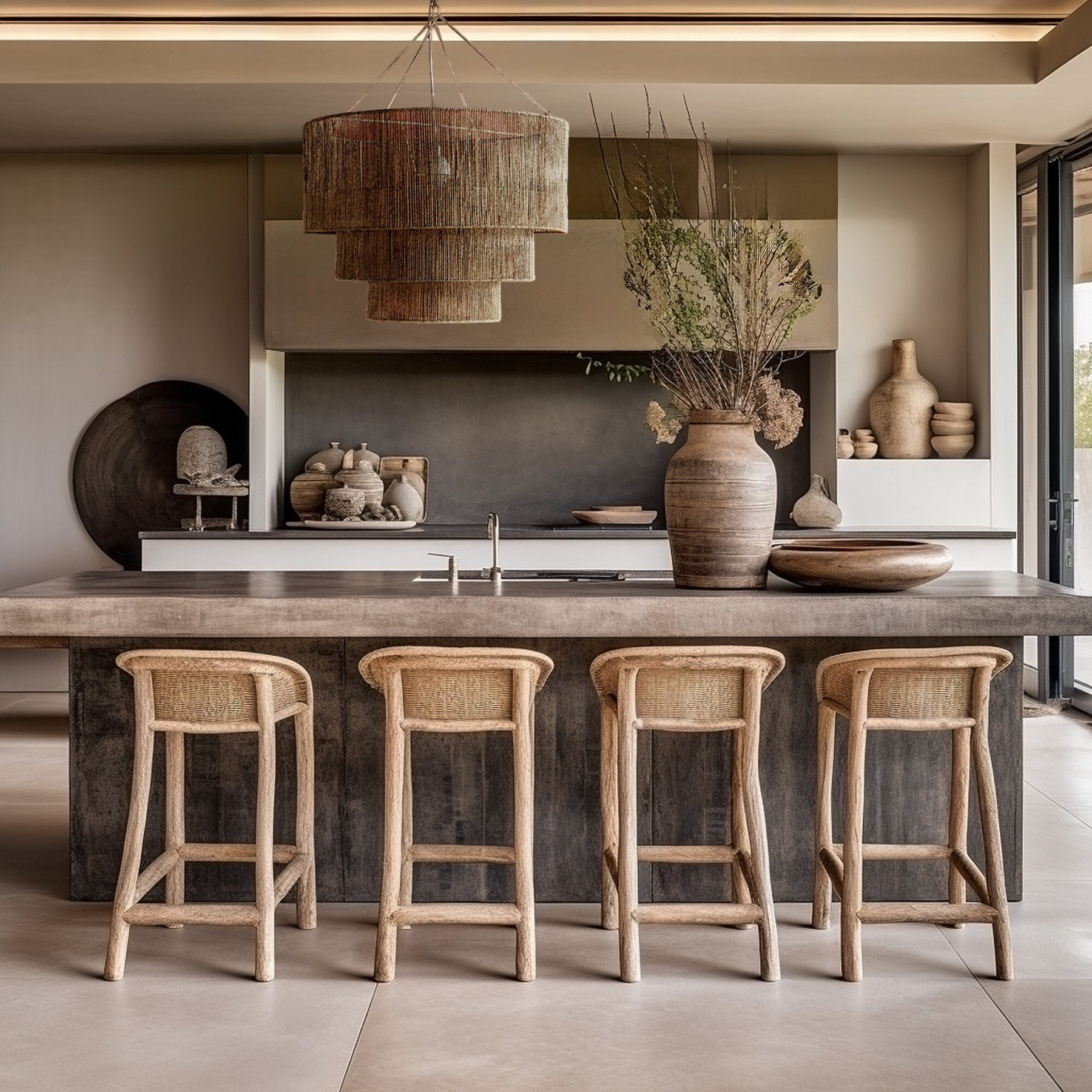 3-Tier Hemp Rope Round Handmade Weave Lantern Woven Pendant Light-labpiecesign