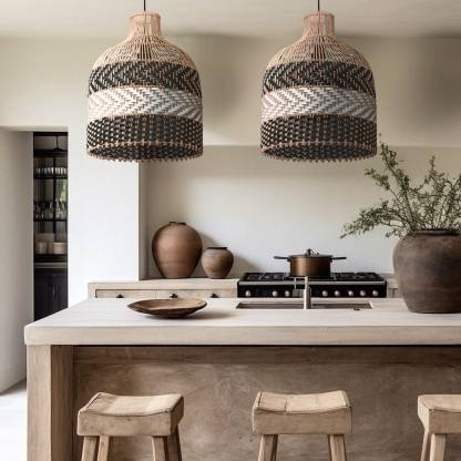 Java Rattan Pendant Light. High Quality Bamboo Wicker Hanging Light-labpiecesign