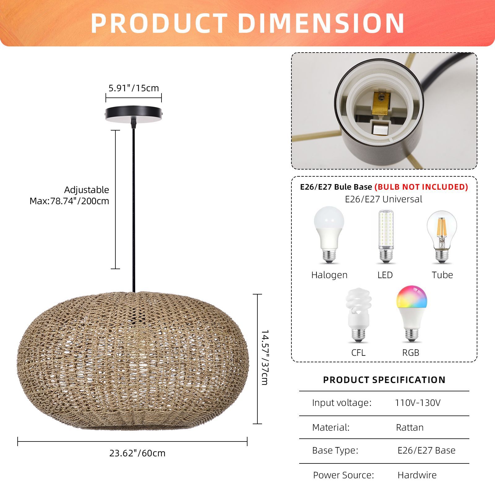 Vintage straw pendant light-labpiecesign