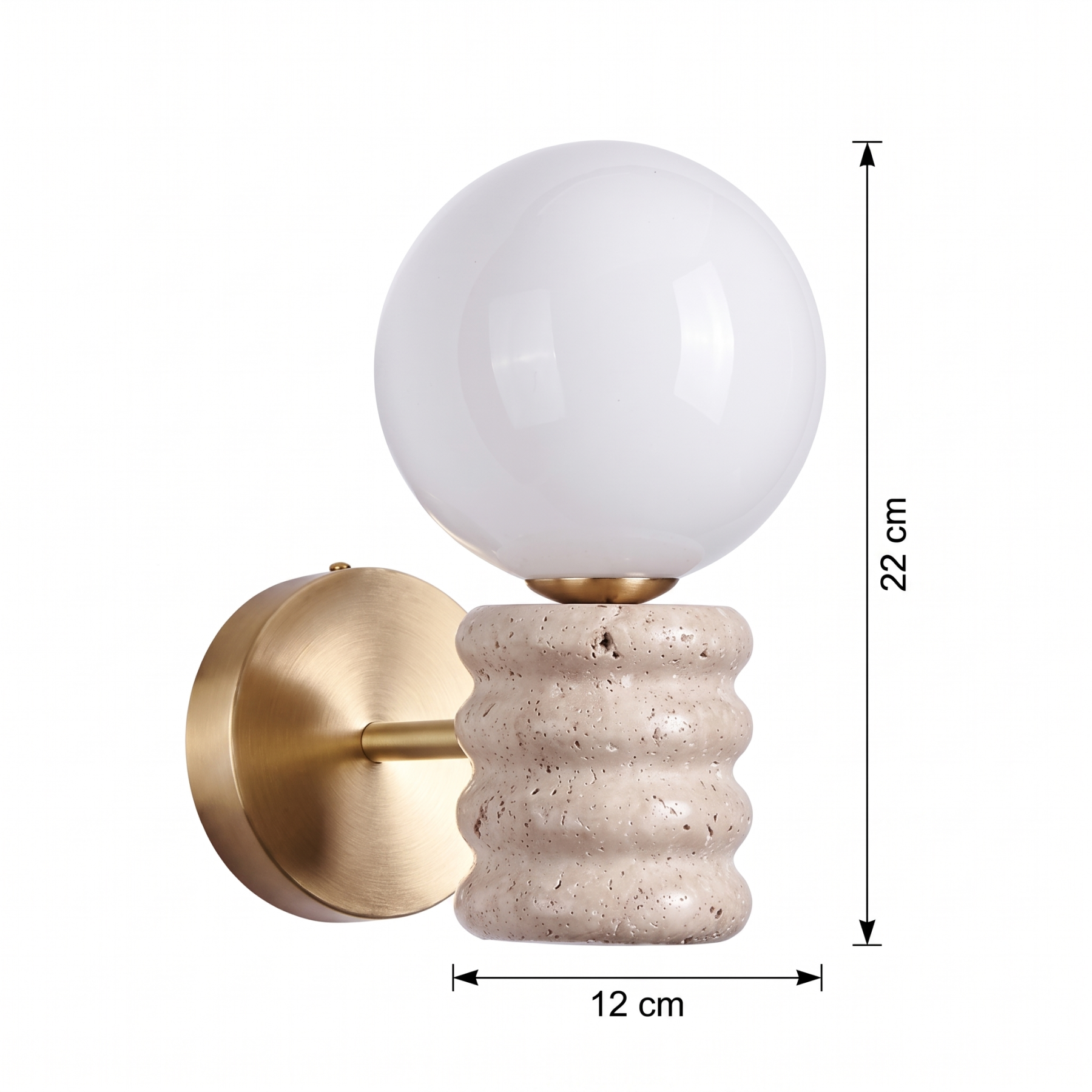 Modern Yellow Travertine Wall Sconce-Nordic Fluted Stone Wall Sconce Light for Bedroom Living Room Hallway