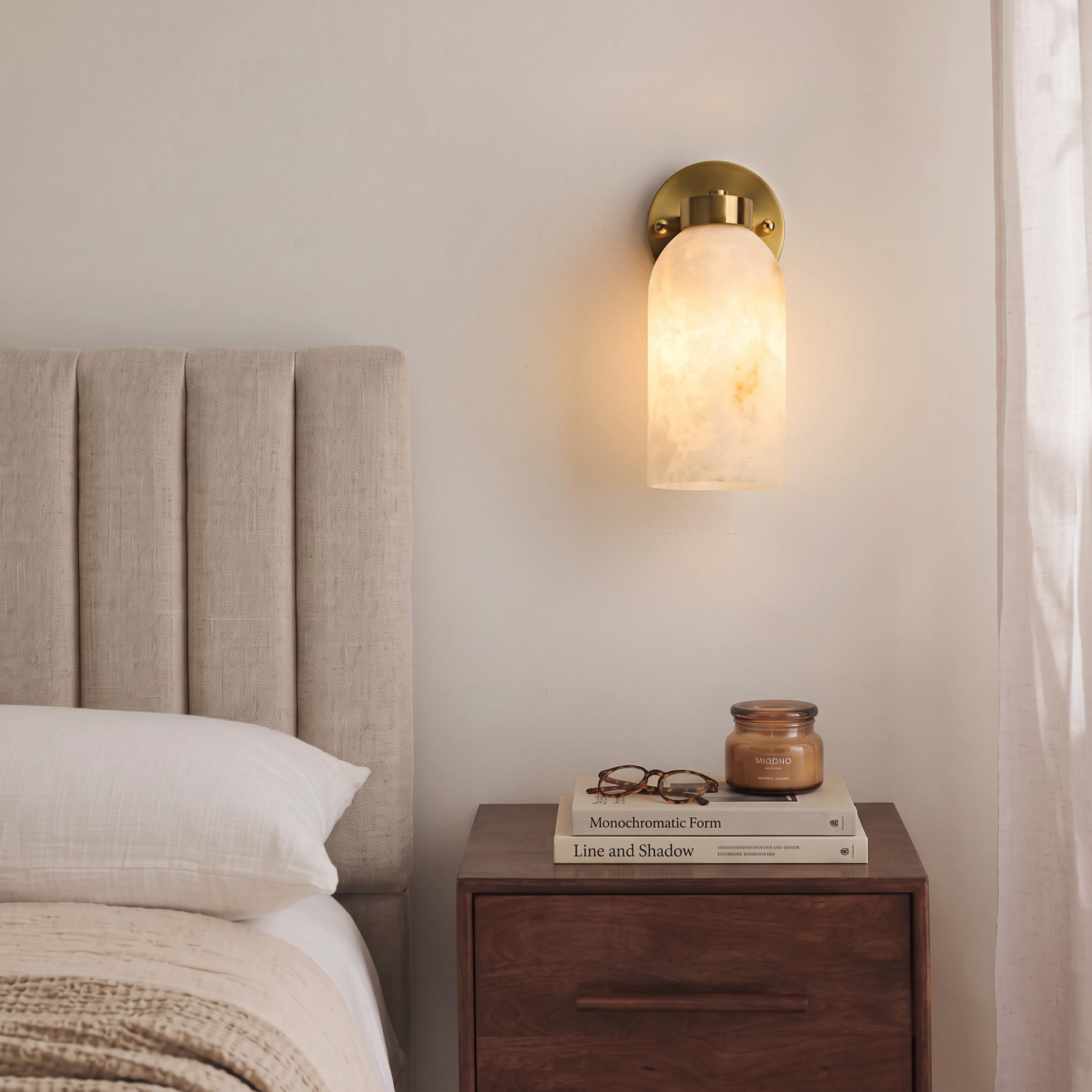Modern Faux Marble Wall Sconce Bedroom and Hallway