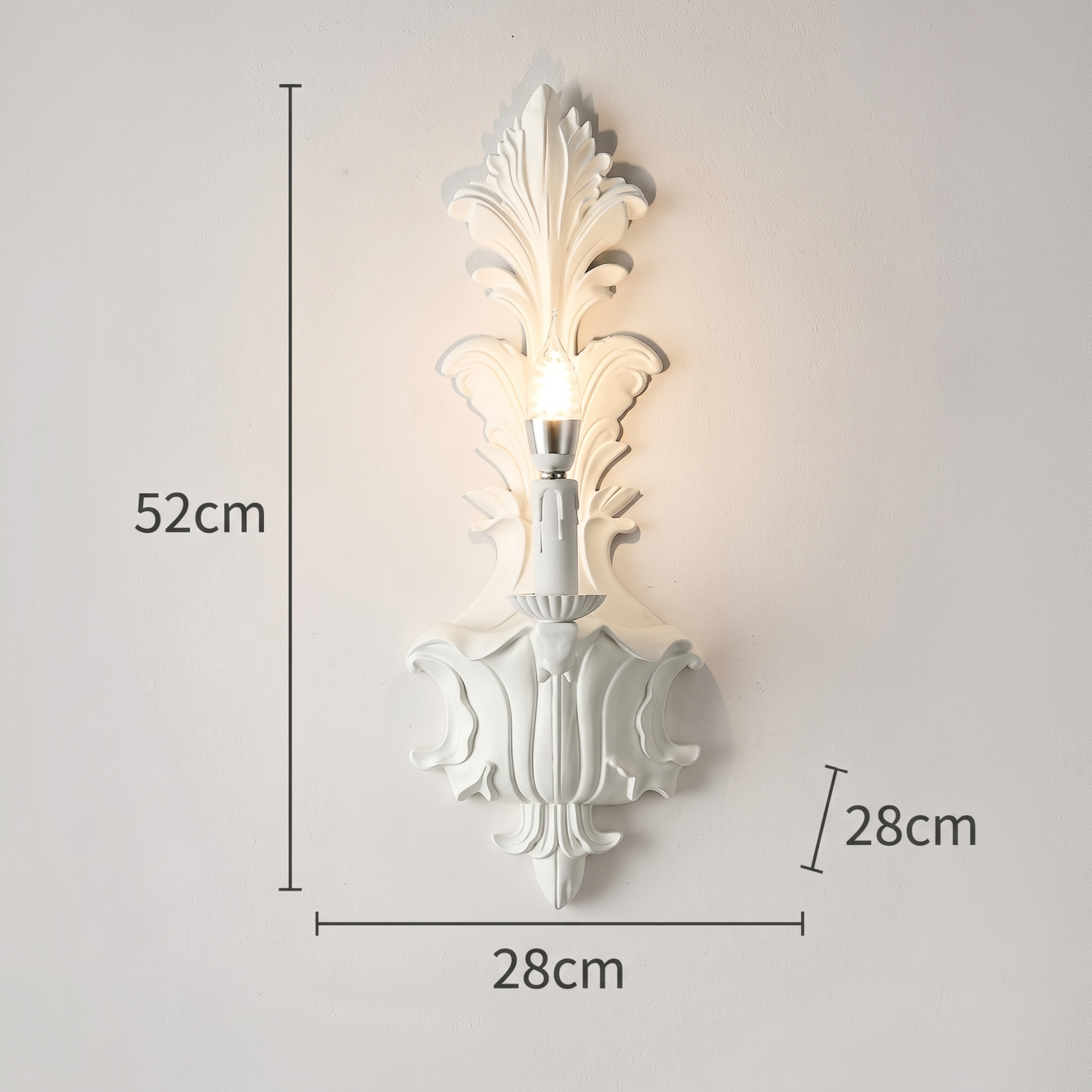 Vintage French Resin Wall Sconce -Elegant Gothic Candle Wall Light Fixture for Living Room Bedroom Hallway