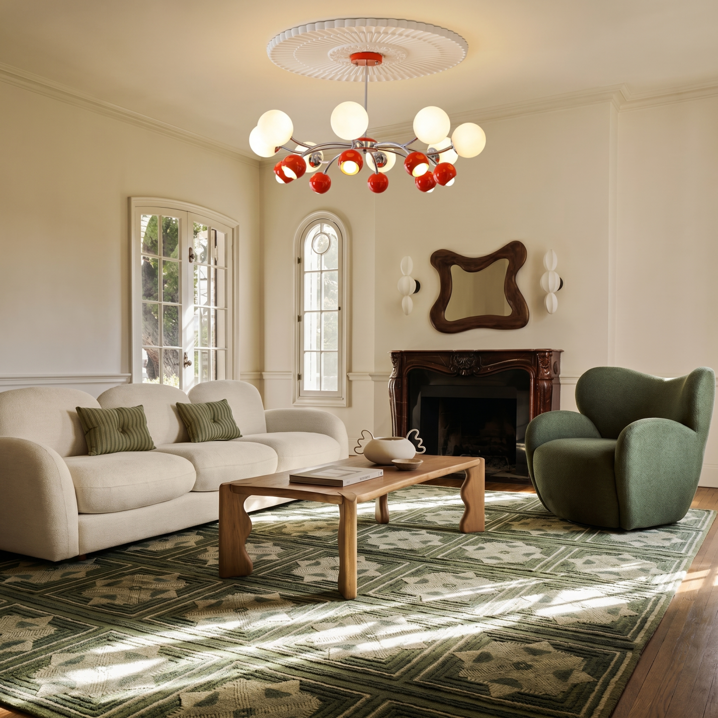 Medieval Bauhaus Cream Style Chandelier for Living Room