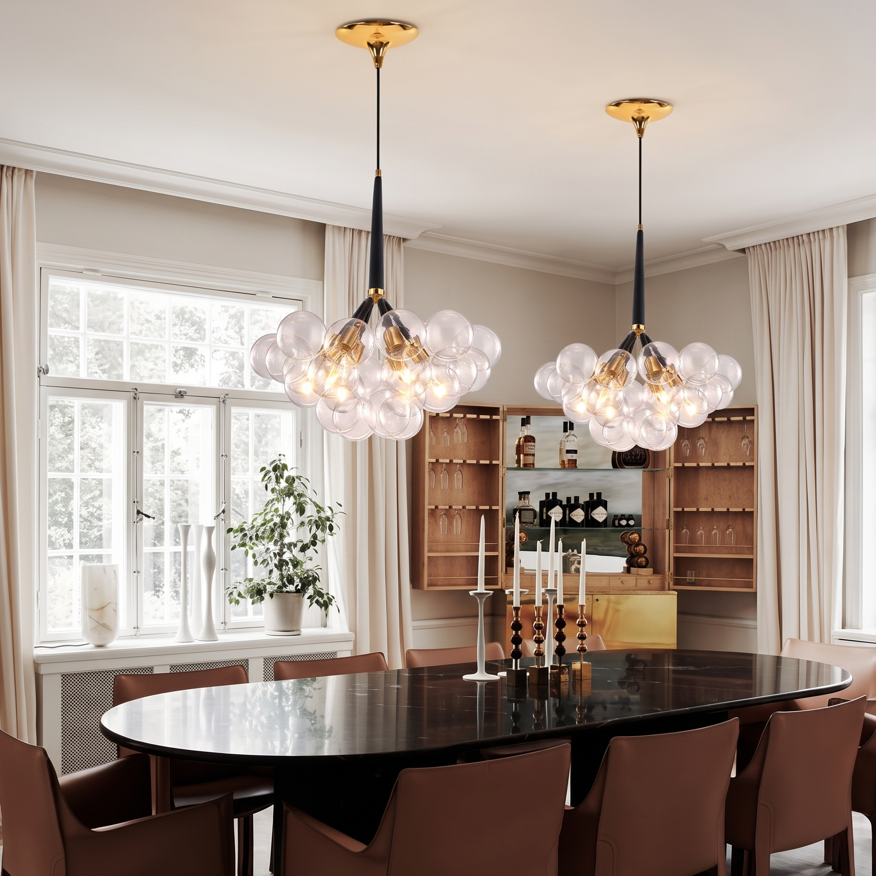 Modern Cluster Glass Bubble Chandelier for Living Room Decor