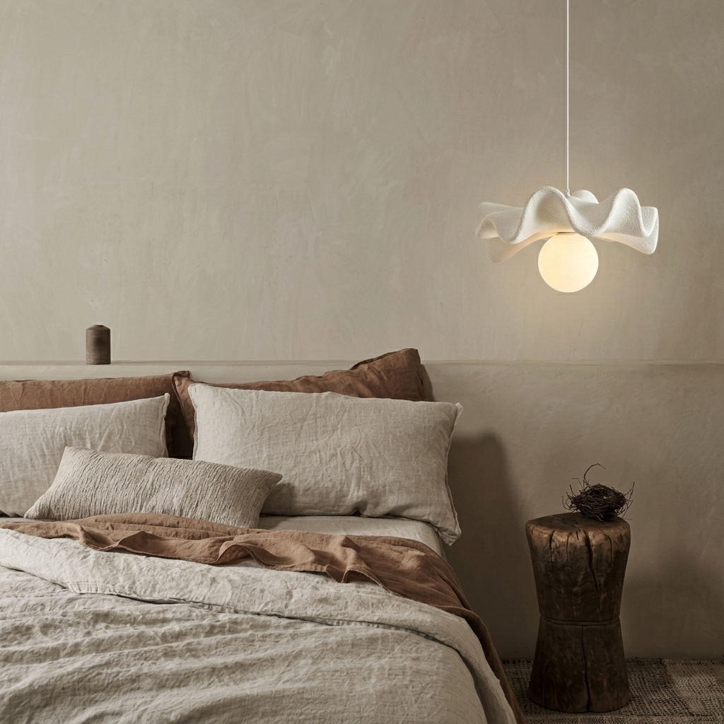 Modern Minimalist Wabi-Sabi Resin Pendant Light for Dining Room Living Room