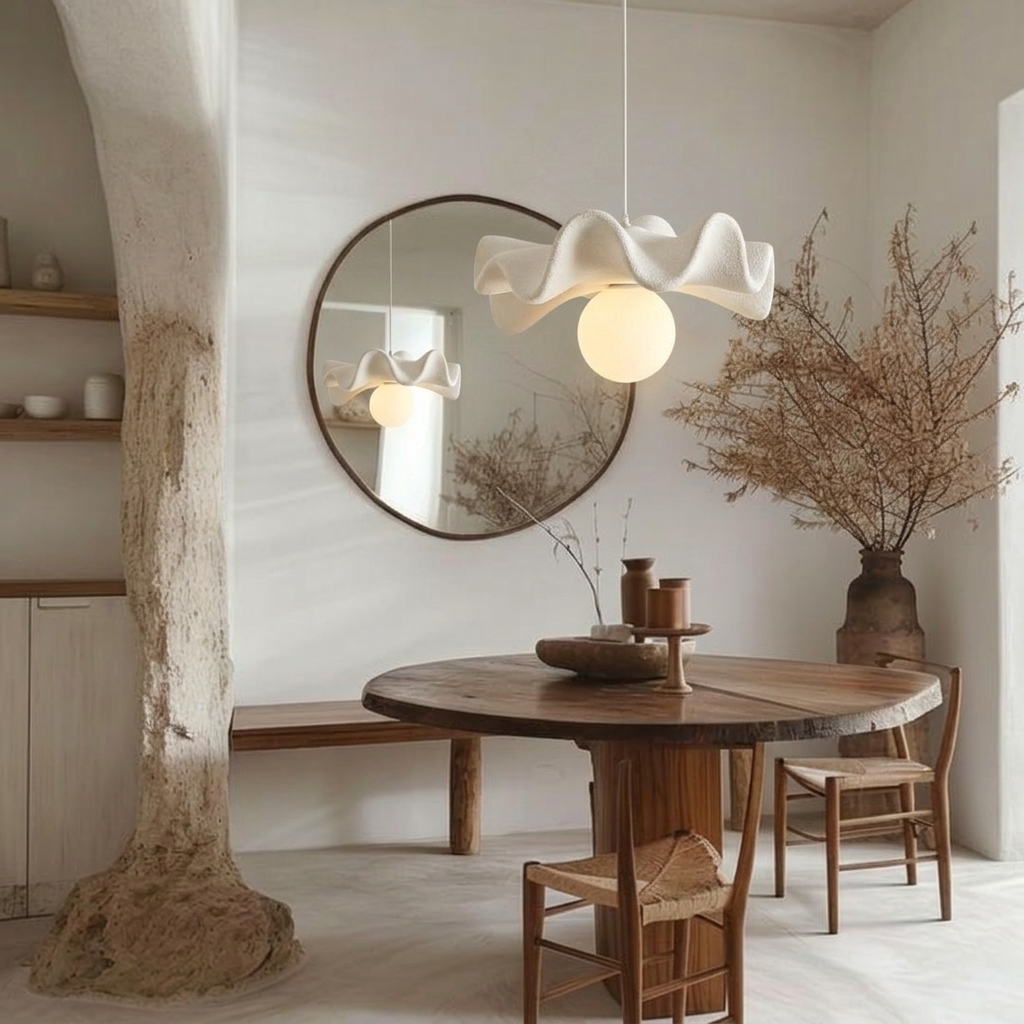 Modern Minimalist Wabi-Sabi Resin Pendant Light for Dining Room Living Room