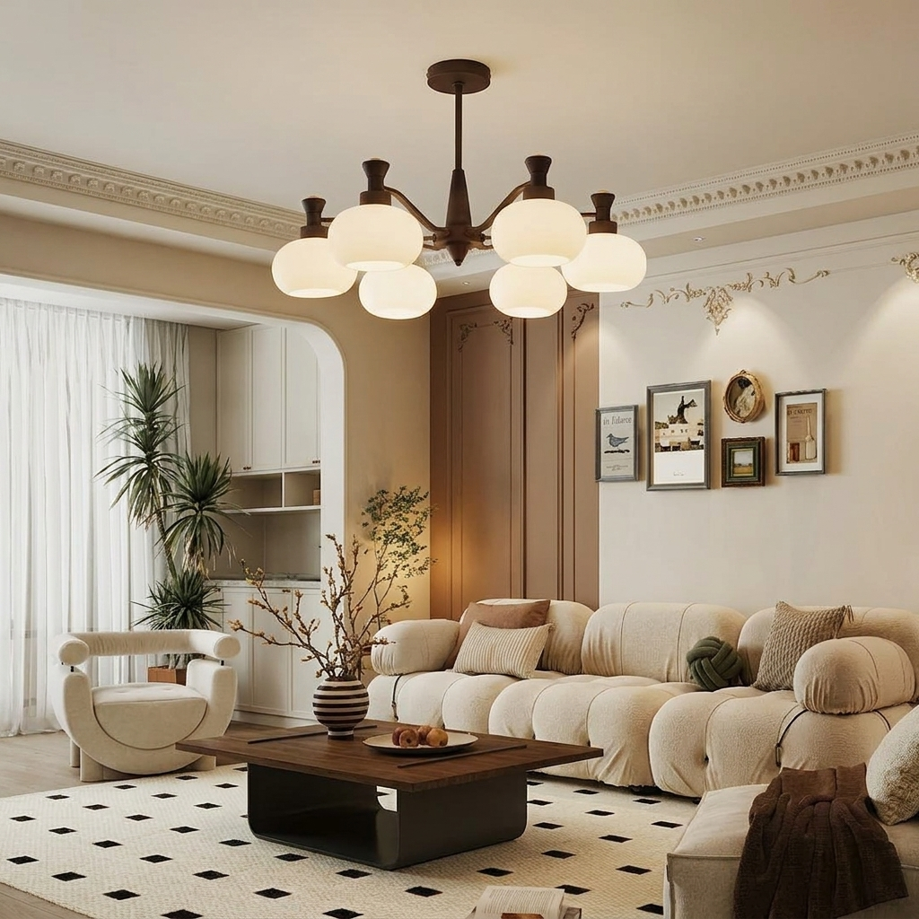 Medieval French Retro Style Glass Chandelier for Living Room