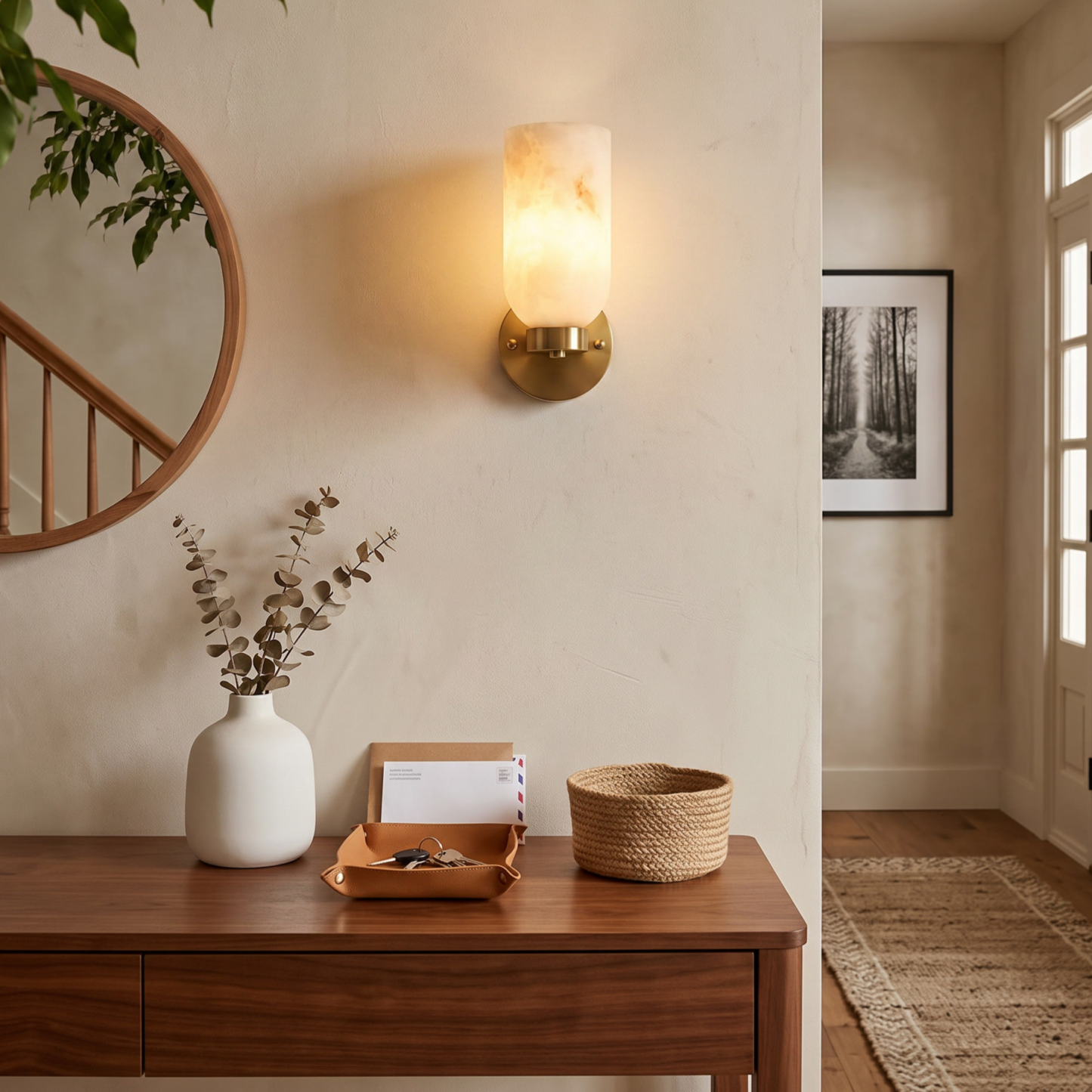Modern Faux Marble Wall Sconce Bedroom and Hallway