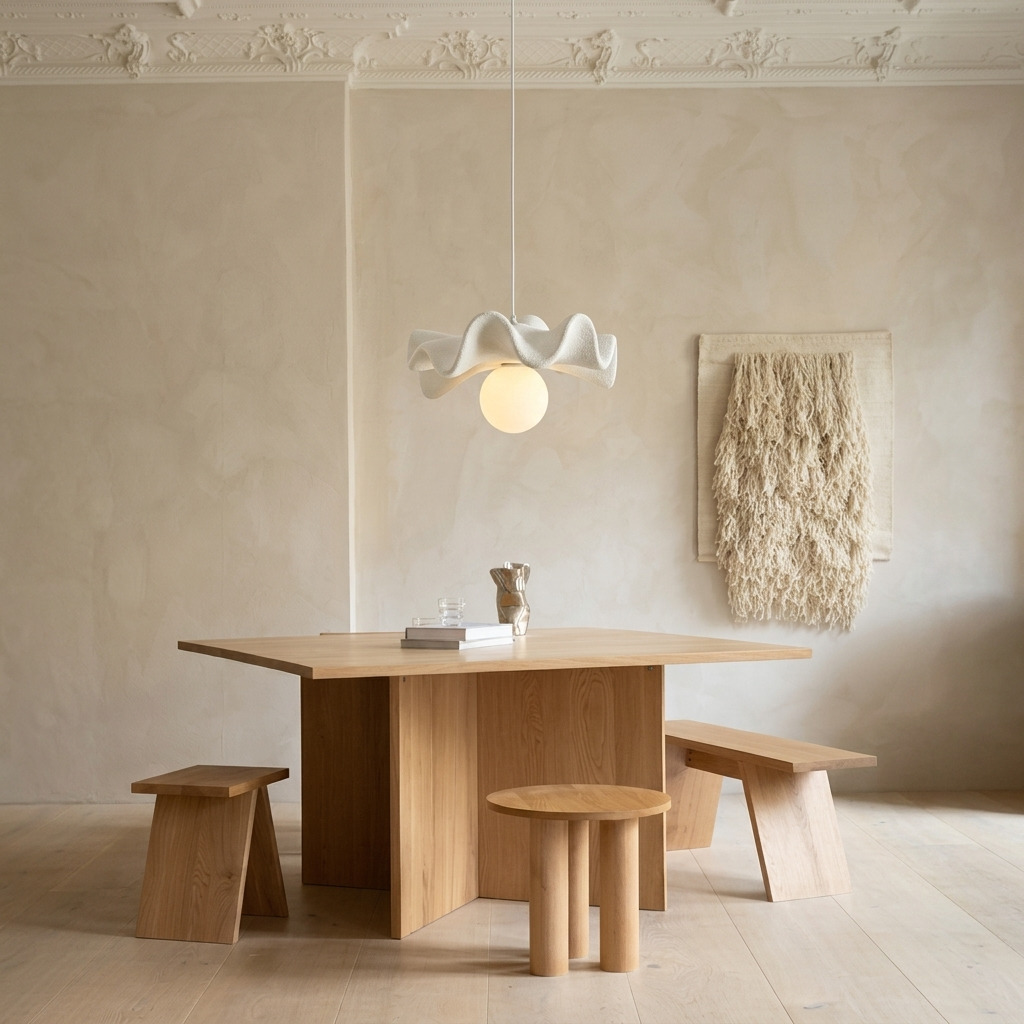 Modern Minimalist Wabi-Sabi Resin Pendant Light for Dining Room Living Room
