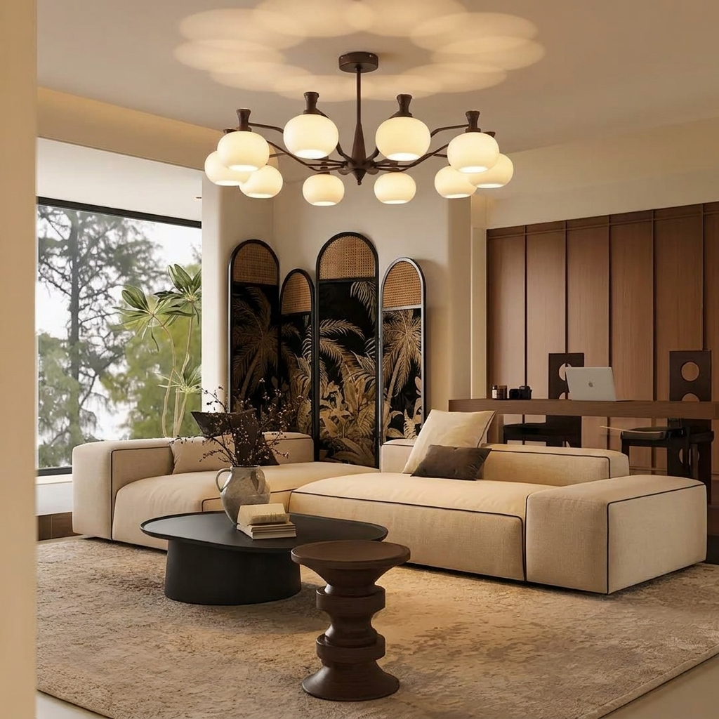 Medieval French Retro Style Glass Chandelier for Living Room