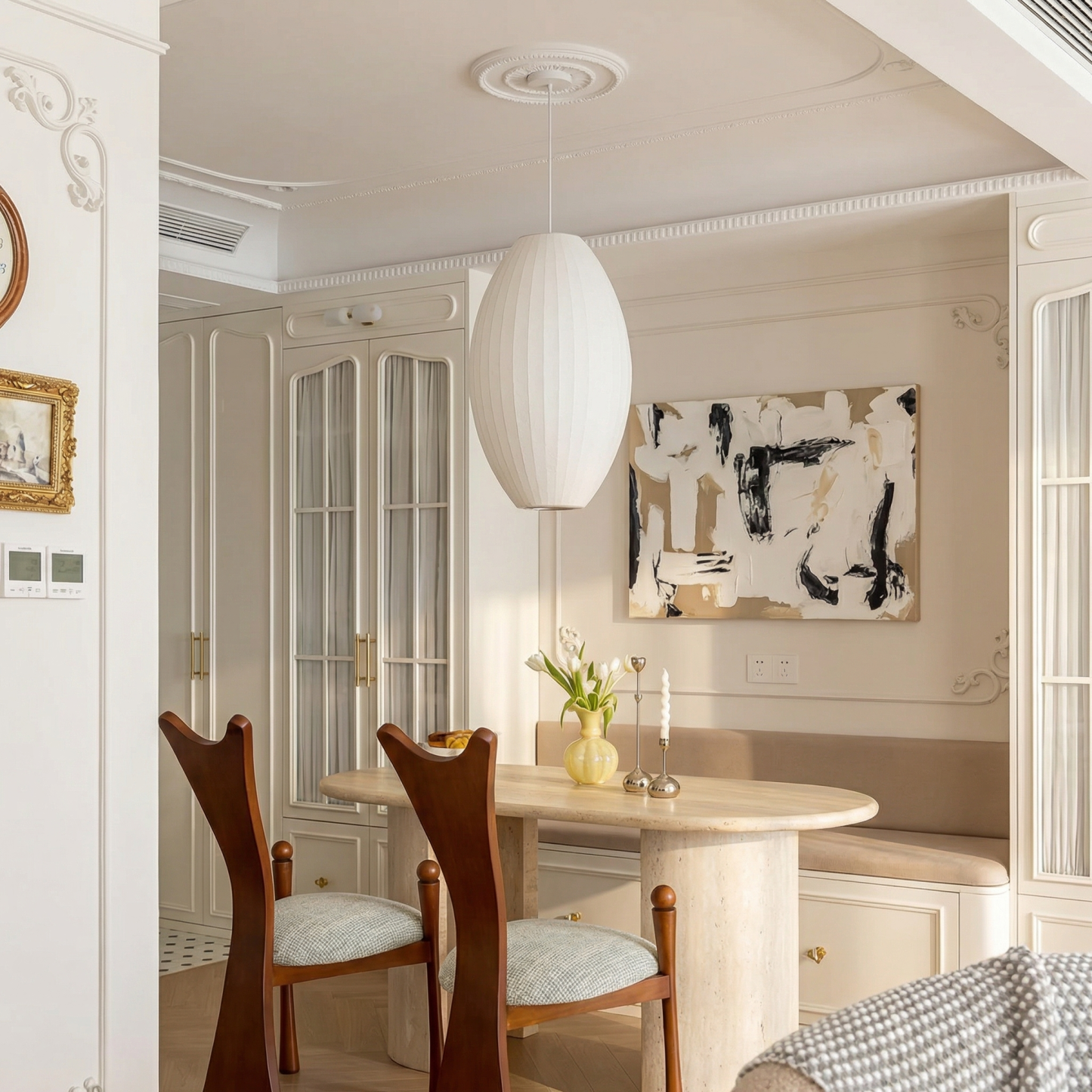Nordic White Minimalist Fabric Pendant Light for Home Decor