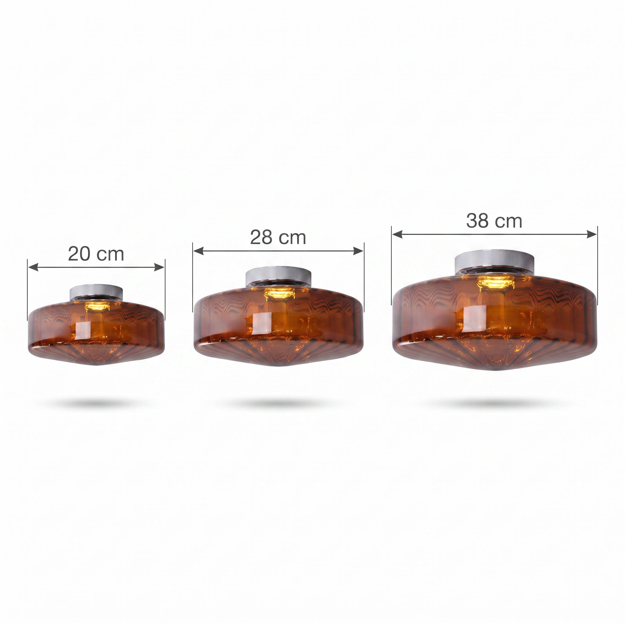Mid-Century Amber Glass Flush Mount Ceiling Light for Bedroom Corridor Balcony