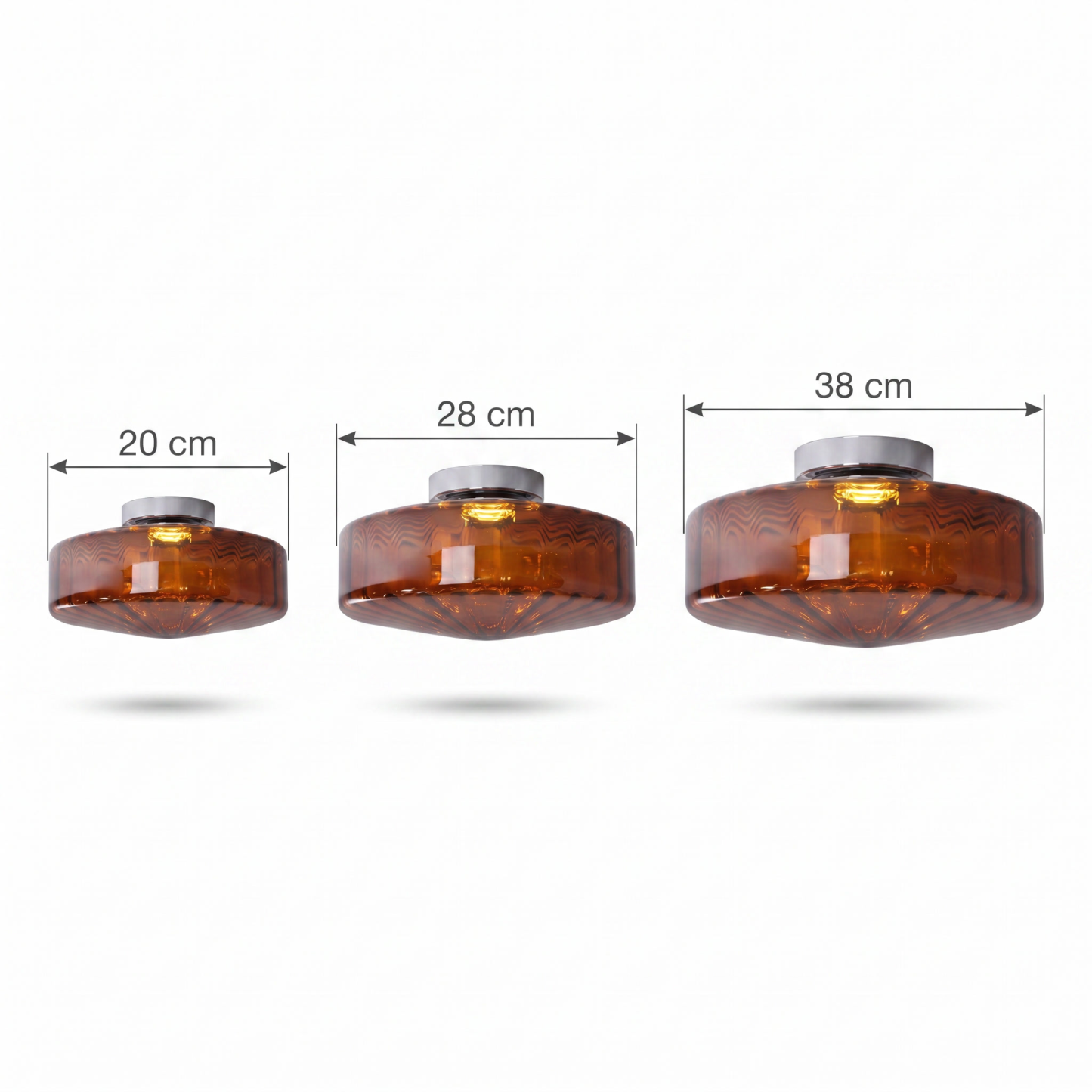 Mid-Century Amber Glass Flush Mount Ceiling Light for Bedroom Corridor Balcony