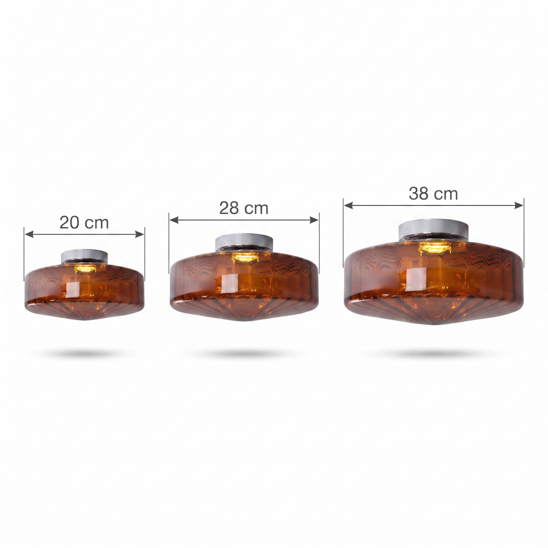 Mid-Century Amber Glass Flush Mount Ceiling Light for Bedroom Corridor Balcony