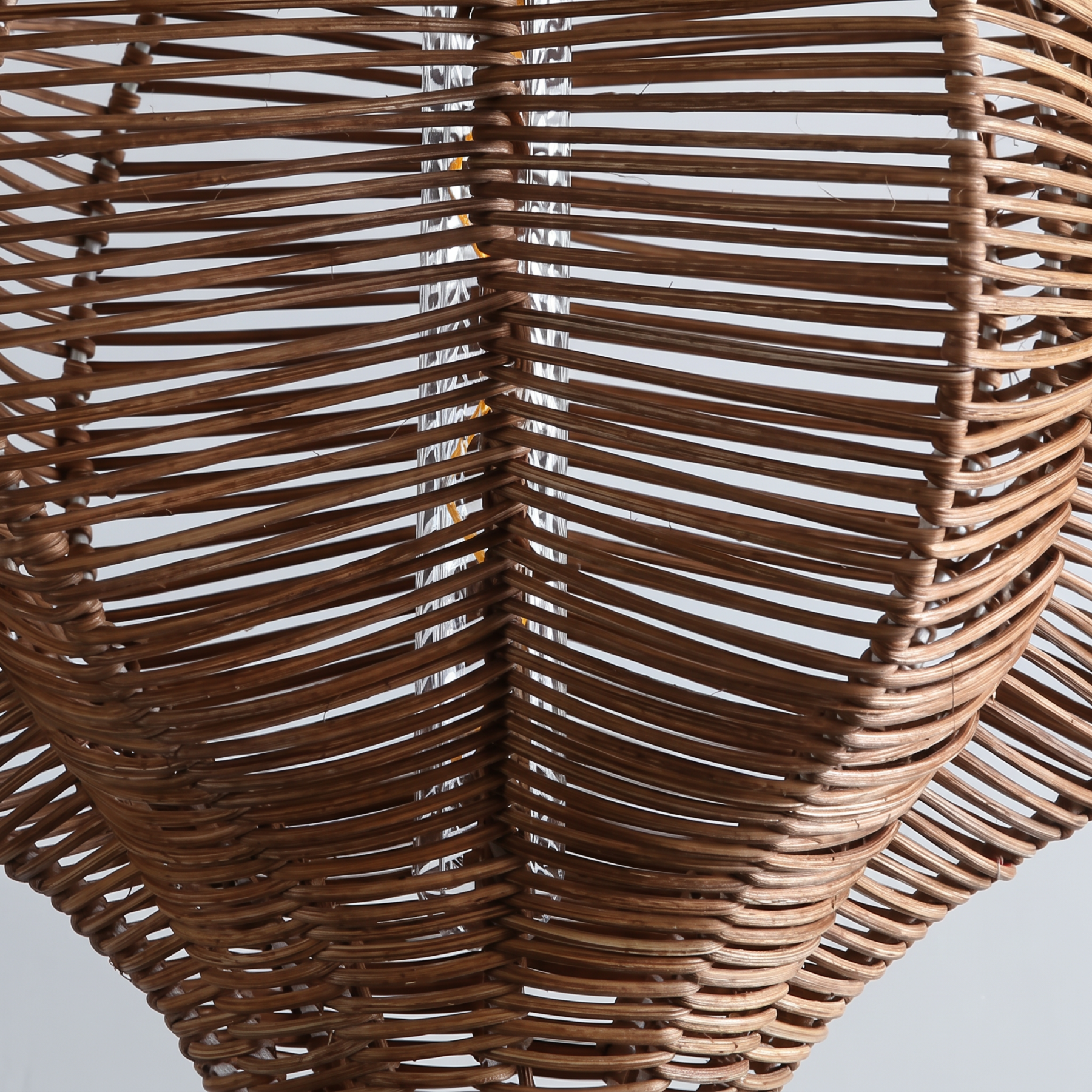 Coastal Style Woven Basket Rattan Pendant Light for Dining Room Kitchen Island