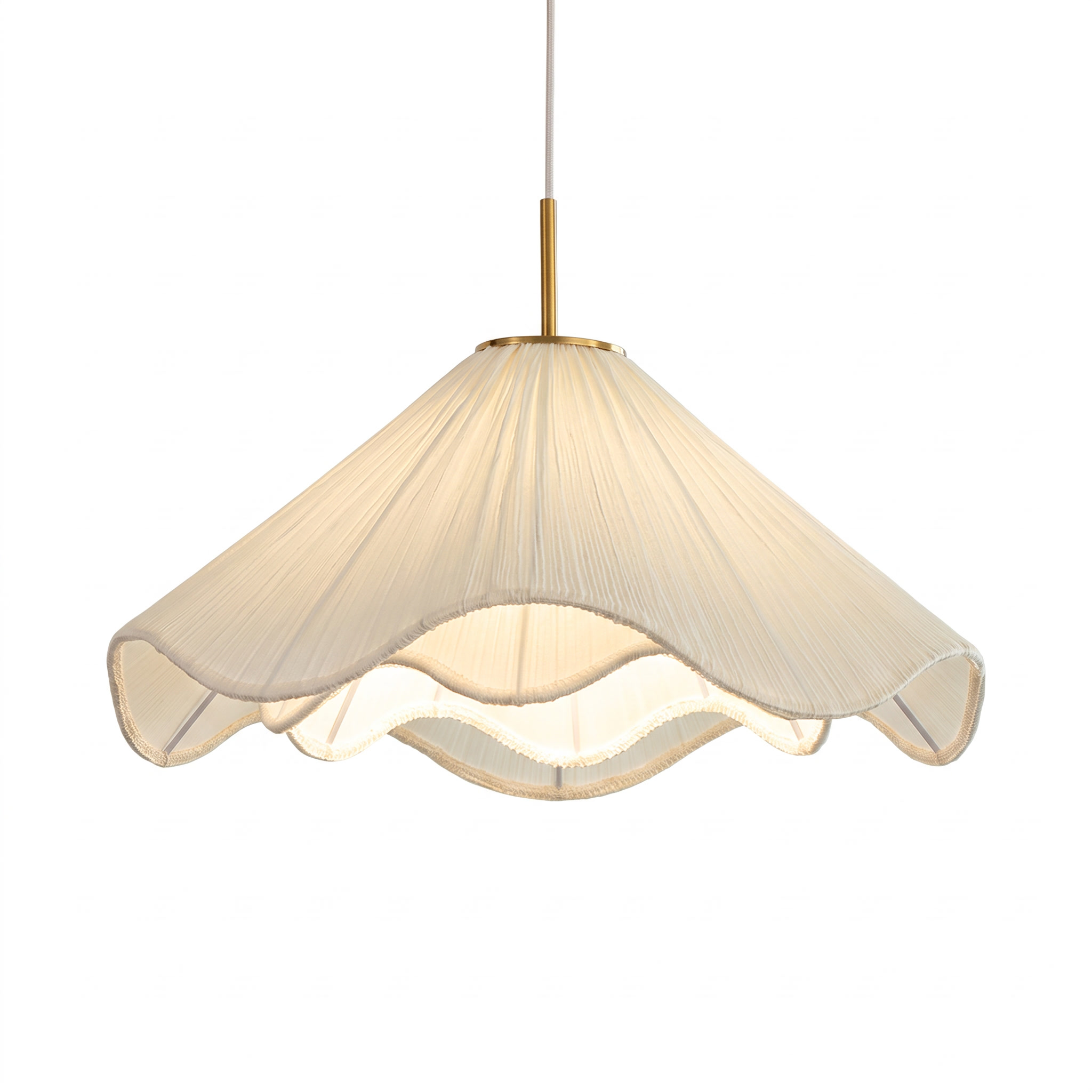 Creative Pleated White Fabric Flower Pendant Light-Elegant Hanging Lamp for Dining Room Bedroom Kitchen Island