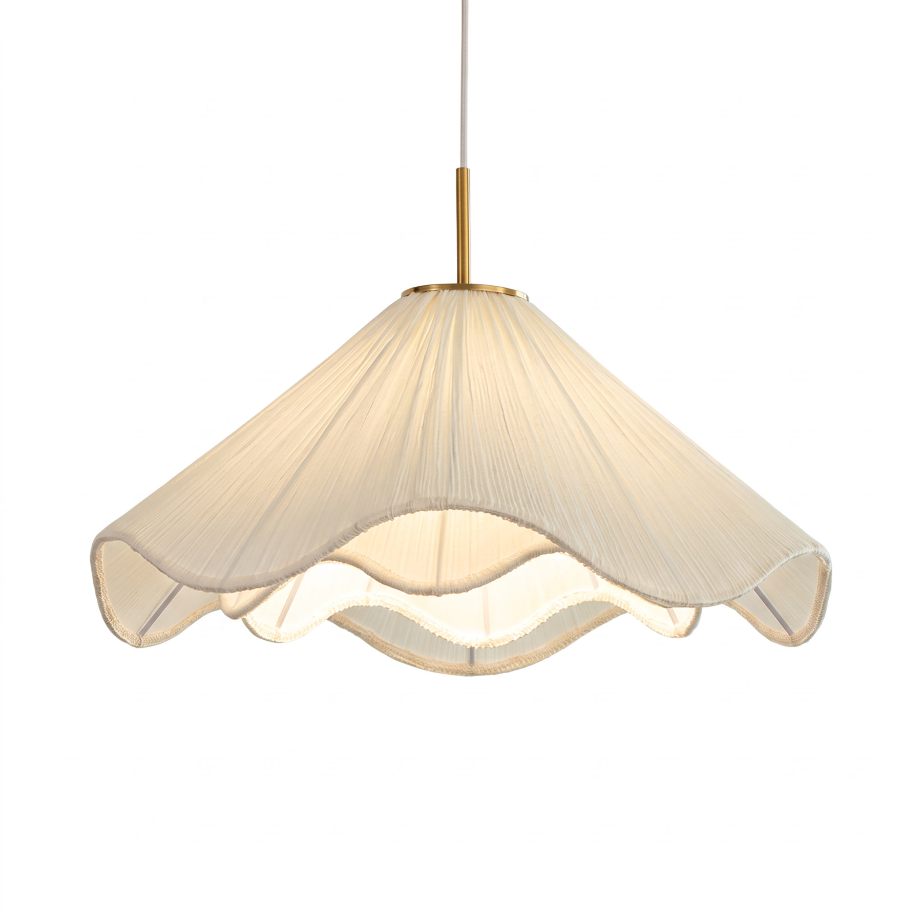 Creative Pleated White Fabric Flower Pendant Light-Elegant Hanging Lamp for Dining Room Bedroom Kitchen Island