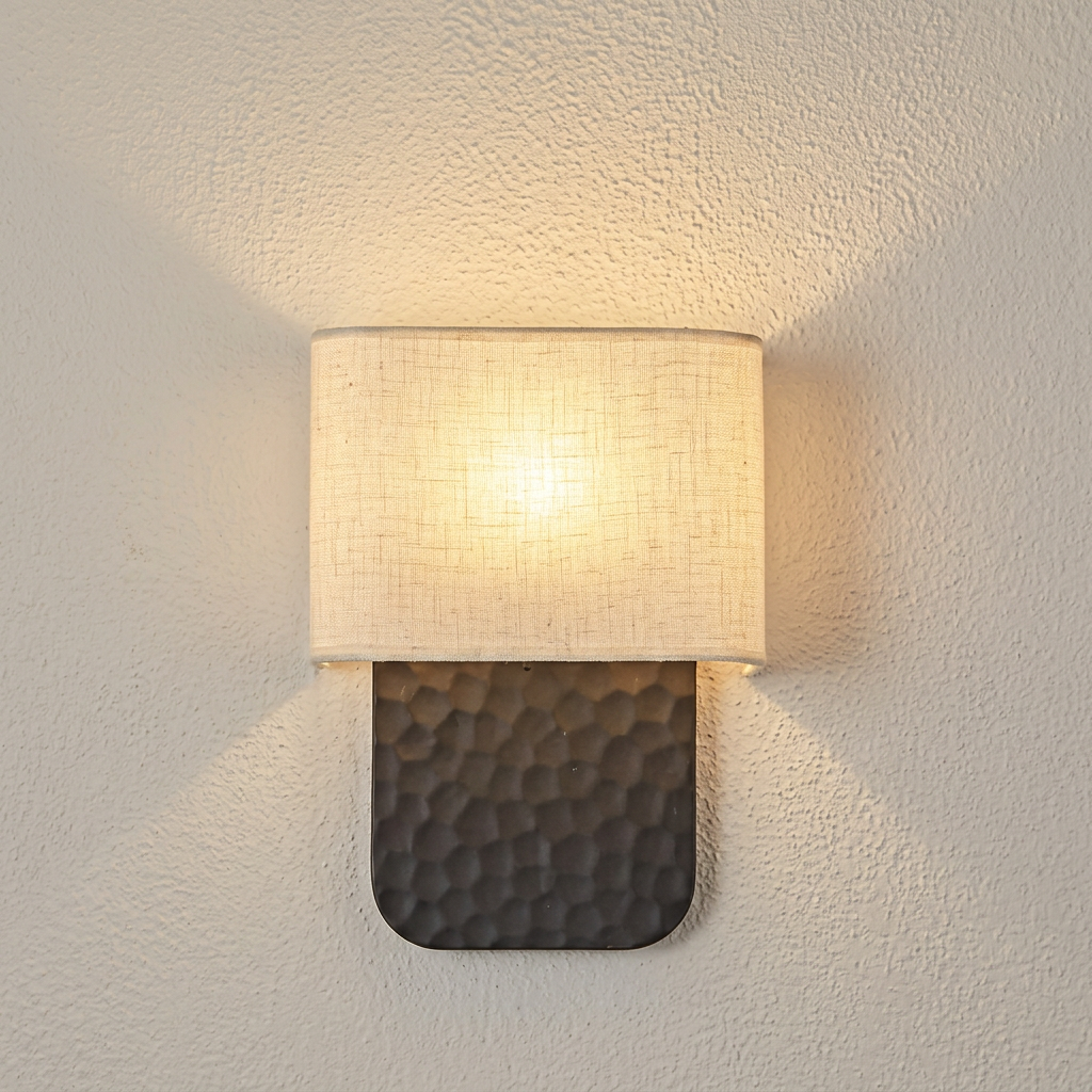 Modern Rustic Fabric Wall Lamp for Bedroom & Hallway