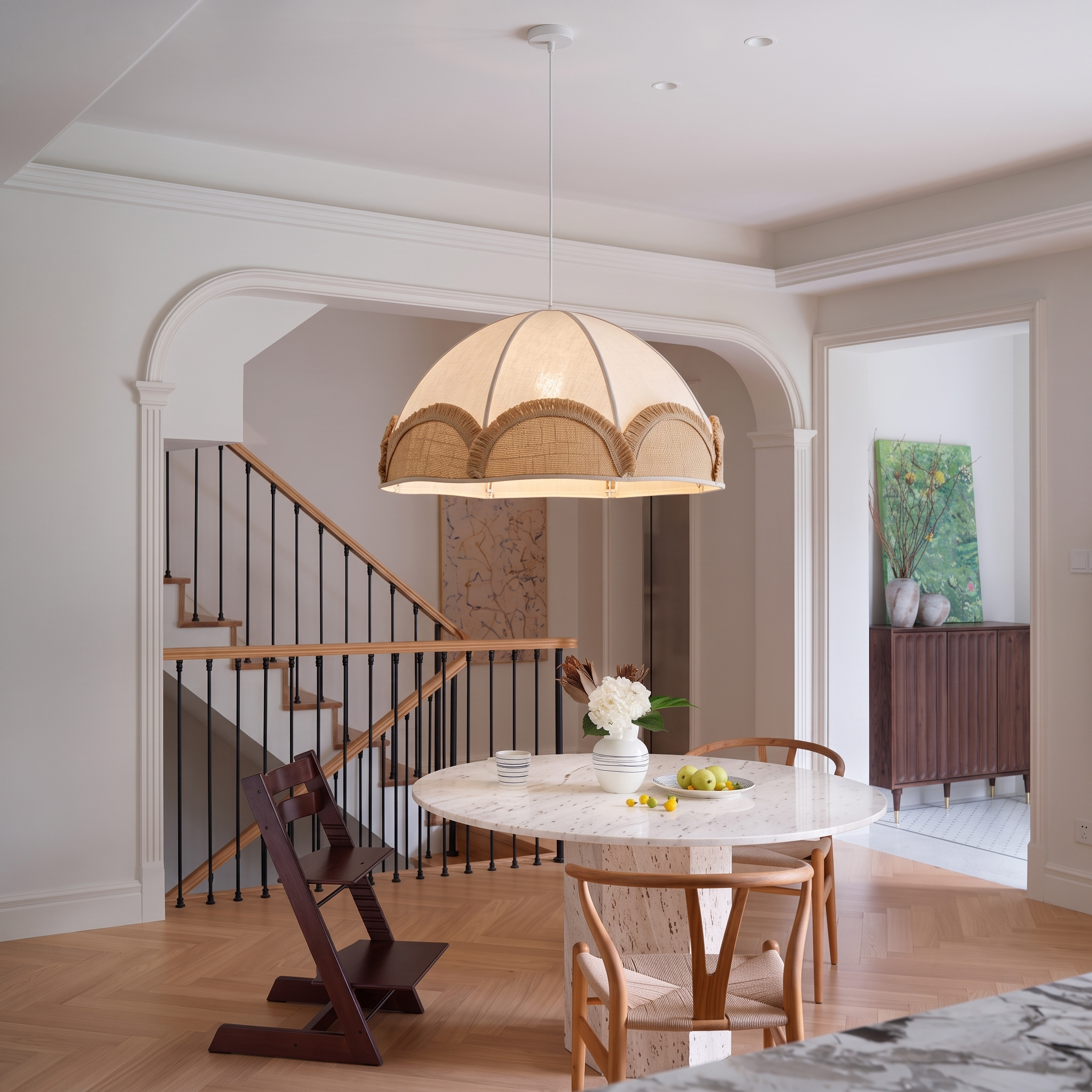 Bohemian Fringe Dome Pendant Light-Nordic Minimalism Hanging Ceiling Lamp for Dining Room Bedroom  Nursery