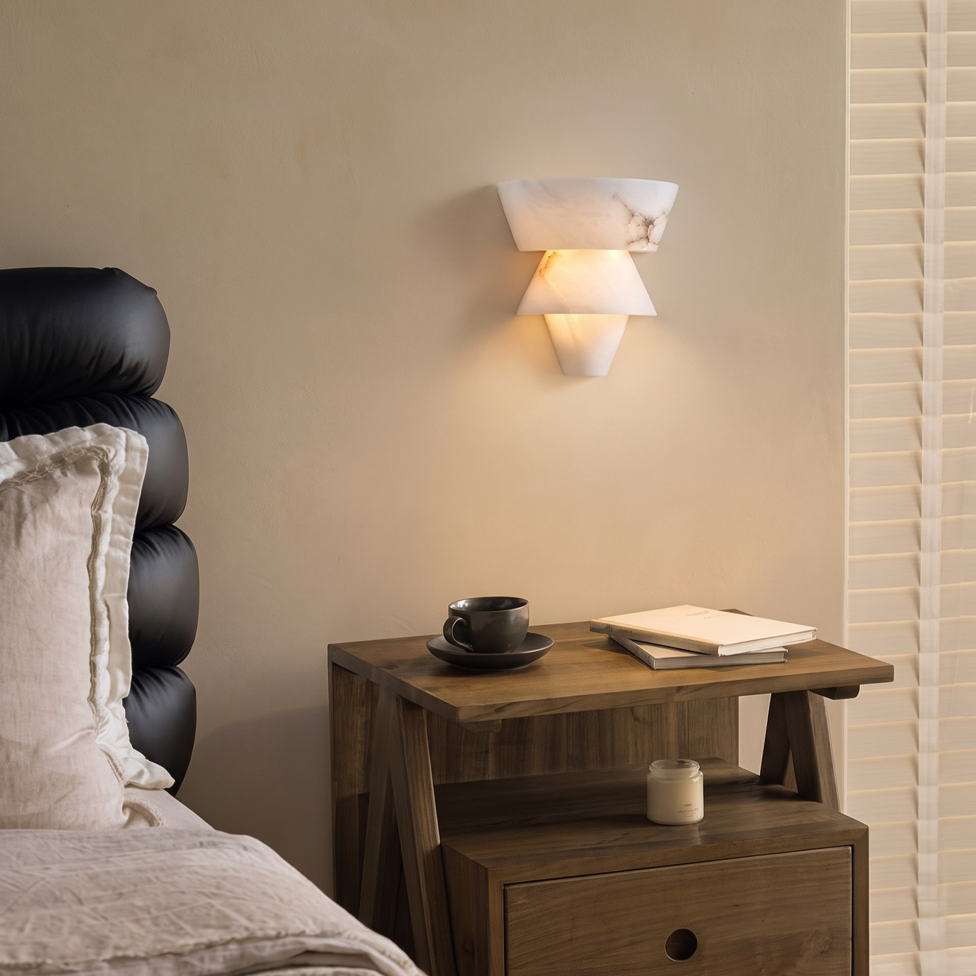 Modern Marble Geometric Wall Sconce for Living Room Bedroom Entryway