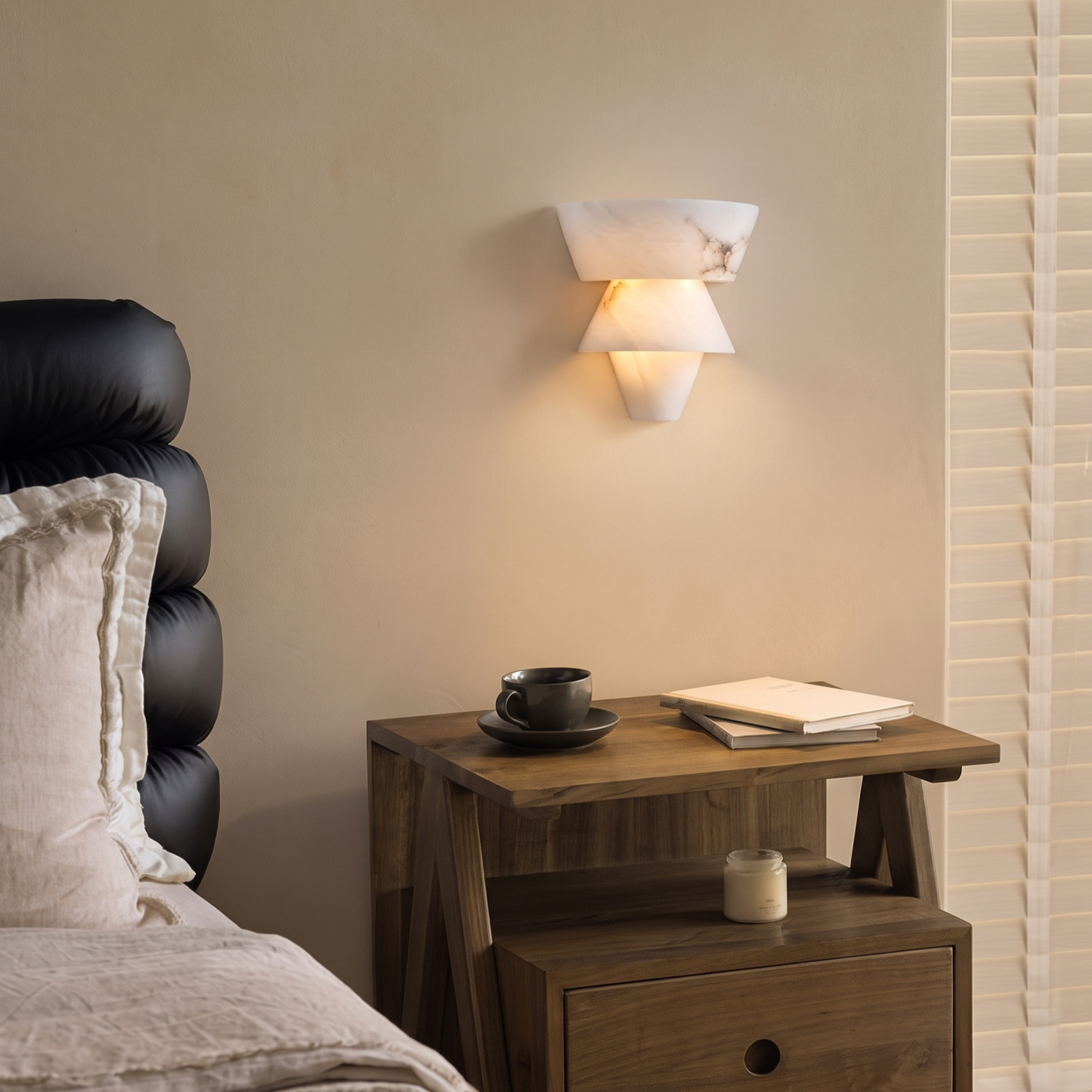 Modern Marble Geometric Wall Sconce for Living Room Bedroom Entryway