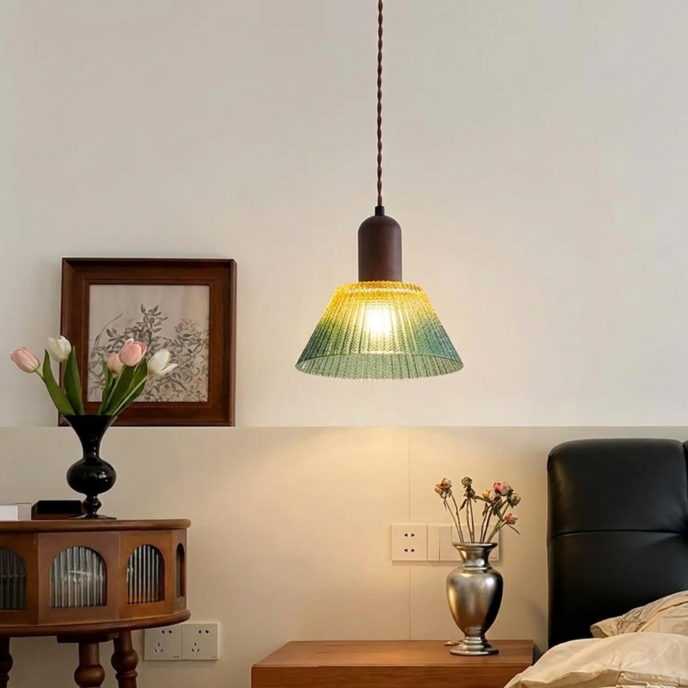 Medieval Vintage Glass Pendant Light for Bedroom