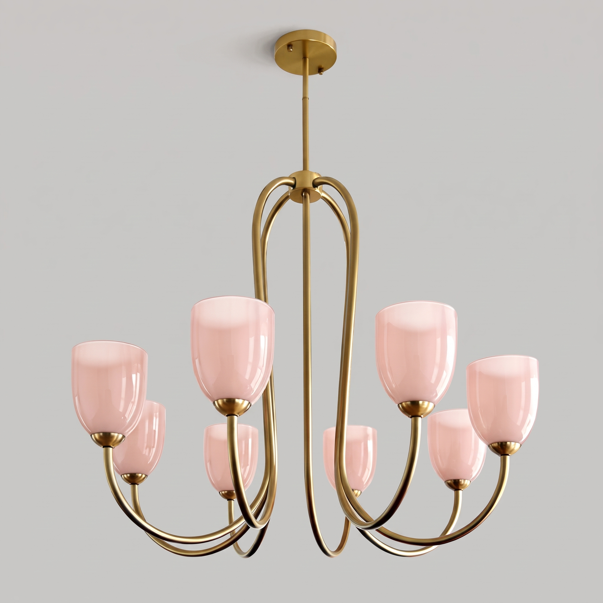 Mid Century Brass Tulip Chandelier for Kitchen Island Living Room